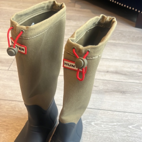 Hunter regent st James canvas and rubber olive and black tall rain boots size 8 - Picture 11 of 15